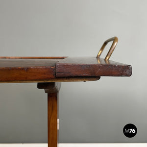 Coffe or side table in wood and brass, 1900s