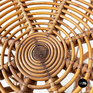 Round coffee table in rattan, 1960s