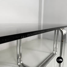 画像をギャラリービューアに読み込む, Dining table in smoked glass and steel, 1970s
