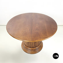 Load image into Gallery viewer, Round or oval wooden dining table with extensions, 1960s
