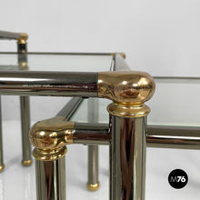 Charger l&#39;image dans la galerie, Coffe tables in metal and glass, 1980s

