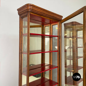 Display cases in wood and glass, mid 1800s