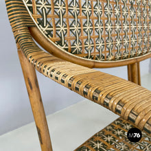 Load image into Gallery viewer, Two-seater outdoor bench in rattan, early 1900s
