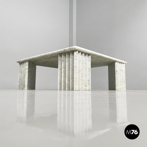 Rectangular coffe table in white marble by Carlo Scarpa, 1980s