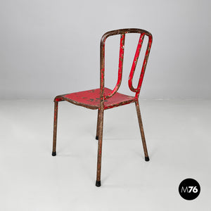 Red metal chairs, 1940s