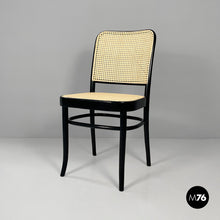 Load image into Gallery viewer, Chair in straw and black wood, 1980s
