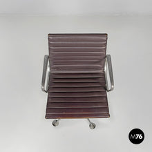 Load image into Gallery viewer, Dark grey leather office chair by Charles and Ray Eames for ICF, 1970s

