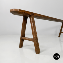 Carica l&#39;immagine nel visualizzatore di Gallery, Narrow solid wood bench, 1930s
