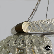 画像をギャラリービューアに読み込む, Glass and brass chandelier, 1930s
