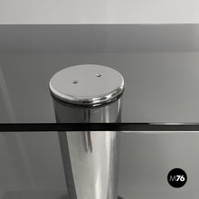 Carica l&#39;immagine nel visualizzatore di Gallery, Console in smoked glass and steel, 1980s
