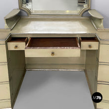 Charger l'image dans la galerie, Makeup console with mirror and stool in wood, 1930s
