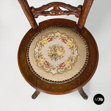 画像をギャラリービューアに読み込む, Chair in wood and embroidered fabric, 1930s
