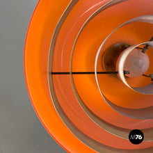 Carica l'immagine nel visualizzatore di Gallery, Chandelier in orange glass and white metal, 1970s

