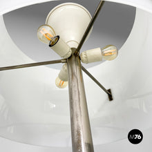 Carica l&#39;immagine nel visualizzatore di Gallery, Floor lamp in burnished metal and white plexiglass, 1970s
