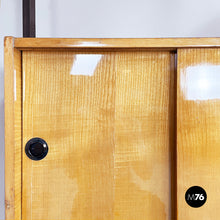 Load image into Gallery viewer, Modular bookcase in wood and black metal, 1960s
