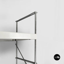 Load image into Gallery viewer, Modular wall bookcase in white metal and steel, 1980s
