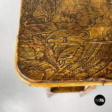 Load image into Gallery viewer, Pedestal in brown leather and bamboo, 1930s
