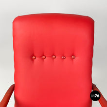 Load image into Gallery viewer, Armchair in red sky and black metal, 1960s
