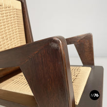 Charger l'image dans la galerie, Wood and straw armchairs, 1940s
