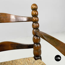 将图片加载到图库查看器，Armchairs in wood and straw, 1960s
