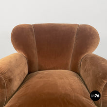 Carica l'immagine nel visualizzatore di Gallery, Armchairs in brown velvet, 1930s
