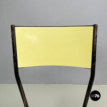 Charger l&#39;image dans la galerie, Chair in light yellow laminate and black metal, 1960s
