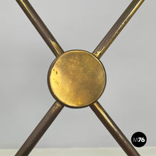 画像をギャラリービューアに読み込む, Chair in brass and brown fabric, 1950s
