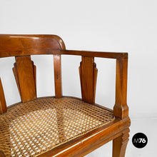 Carica l'immagine nel visualizzatore di Gallery, Tub chair in wood and straw, 1930s

