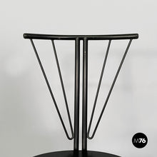 画像をギャラリービューアに読み込む, Folding chair in black wood and metal, 1980s
