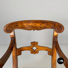 画像をギャラリービューアに読み込む, Chairs in wood and fabric, mid 19th century
