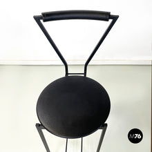 Load image into Gallery viewer, High stool in black metal and rubber, 1980s

