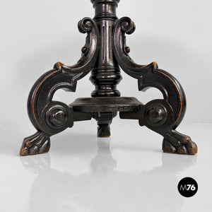 Stool in wood and brown leather, 1930s