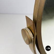 画像をギャラリービューアに読み込む, Adjustable table mirror in brass, glass and wood, 1950s
