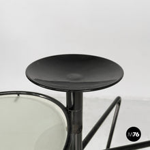 画像をギャラリービューアに読み込む, Coffe table with ashtray in black metal and glass, 1980s

