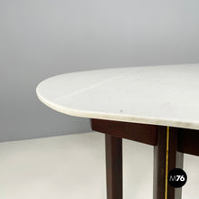 画像をギャラリービューアに読み込む, Dining table in marble, wood and bass, 1960s
