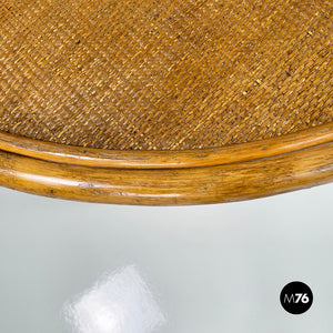 Round dining table in rattan, 1960s