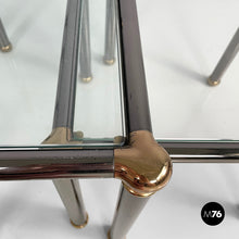 Charger l&#39;image dans la galerie, Coffe tables in metal and glass, 1980s
