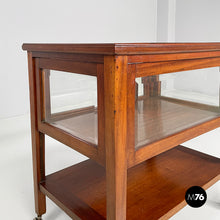 Load image into Gallery viewer, Cart with bar compartment in wood and glass, late 1800s
