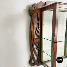 Load image into Gallery viewer, Wall display cabinet in wood and glass, early 1900s
