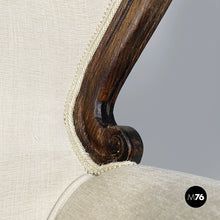 Load image into Gallery viewer, Armchairs in wood and white fabric, 1930s
