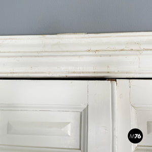 Double swing door entirely in white wood, early 1900s