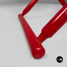 Load image into Gallery viewer, Red wood and fabric folding tub chair, 1980s
