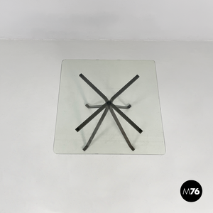 Coffee table in metal and glass Cuginetto by Enzo Mari for Driade, 1970s