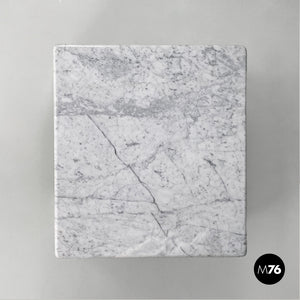 Rectangular coffe table in white marble by Carlo Scarpa, 1980s