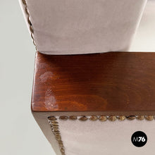 Load image into Gallery viewer, Armchairs in wood and grey velvet, 1930s
