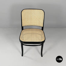 Load image into Gallery viewer, Chair in straw and black wood, 1980s
