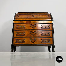 Carica l'immagine nel visualizzatore di Gallery, Wooden chest of drawers with decorations, 1950s
