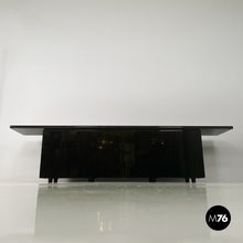 画像をギャラリービューアに読み込む, Glossy black Sheraton sideboard by Giotto Stoppino and Lodovico Acerbis for Acerbis, 1980s

