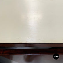 将图片加载到图库查看器，Desk in wood, black metal and brass, 1960s
