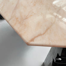 Load image into Gallery viewer, Wall console in black and pink marble, 1980s
